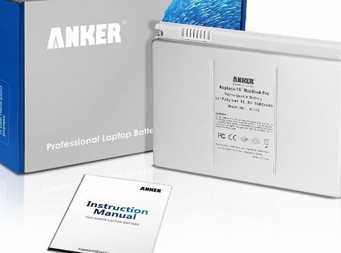 Anker New Laptop Battery for Apple A1175 A1211 A1226 A1260 A1150 MacBook Pro 15``, Aluminum Body as Original (Not Plastic) - 18 Months Warranty [Li-Polymer 6-cell 5600mAh]