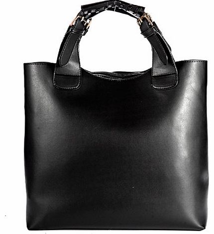 Anladia Black Vintage Celebrity Tote Shopper Shopping It bag HandBag Adjustable Handle