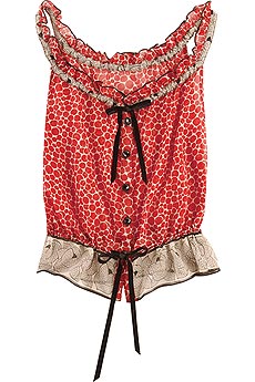 Anna Sui Button front silk camsiole