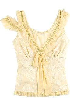 Anna Sui Cotton blend brocade sleeveless top