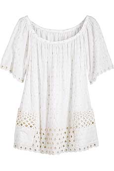 Anna Sui Embroidered dot top