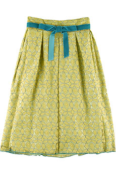 Anna Sui Floral crochet skirt