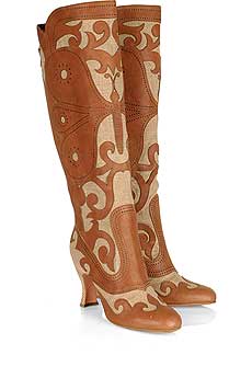 Leather Trimmed Butterfly Boots