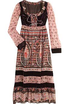 Anna Sui Paisley velvet dress