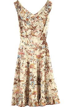 Silk blend floral print dress