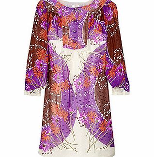 Silk chiffon tunic dress