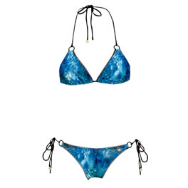 Annaboyfashion Anna and Boy Sliding Tri Bikini in Blue Tie Dye