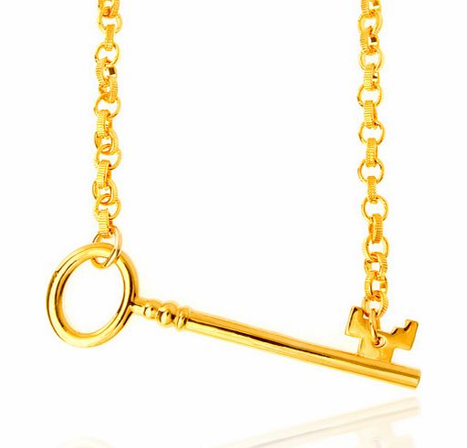 AnnaLou of London Alice in Wonderland Gold Key Necklace from
