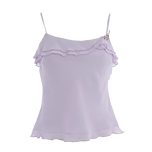 Anne Brooks Petite Lilac frill camisole with brooch