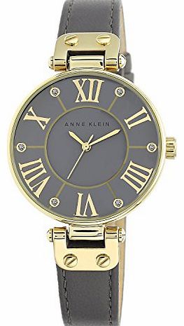 Womens Quartz Watch with Grey Dial Analogue Display and Grey Leather Strap 10/N9918GYGY