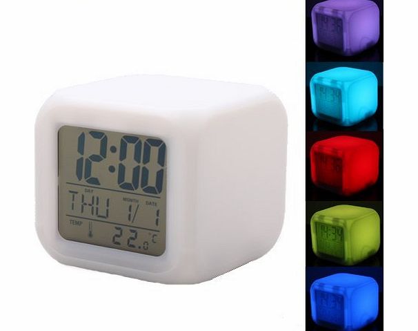 Annengjin 7 Colour Change Digital Alarm Clock with FM Radio