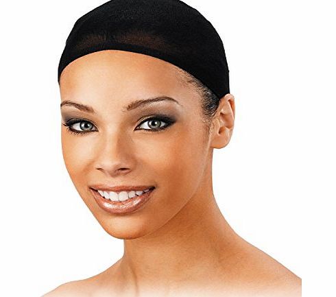 Annie Wig Cap - One Size Fits All - Black Colour (Pack of 2) - Thin Stocking Fabric - Ultra Stretch - Easy To Control The Hair - By Annie