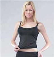 Anniluce :Mesh Top With Support Bra - Small-Black