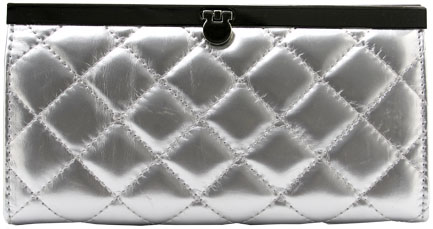 metallic quilted purse