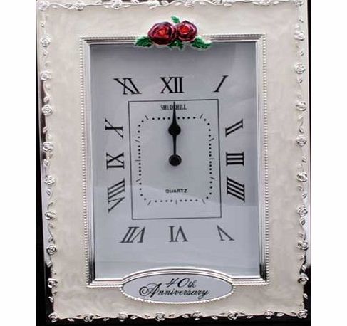 Anniversary Clocks - 40th Anniversary Ruby Wedding Celebration Quartz Table Clock