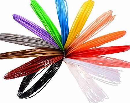 Anpro 14 PCS 3D Printer Filament For 3D Print Pen Multicolor Pack 1.75mm ABS - 280 Linear Feet with Total of 14 Different Colors in 20 Foot Lengths