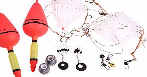 Anself Silver Carp Fishing Float Bobber Sea Monster with Six Strong Explosion Hooks Two Fishing Tackle Sets with Box