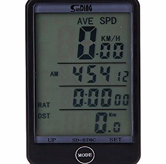 Wireless Bike Cycling Bicycle Computer Odometer Speedometer Touch Button LCD Backlight Backlit Water-resistant Multifunction