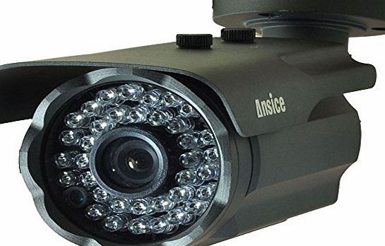 ansice Bullet Security CCTV Camera(black) Wide Angle 2.8mm 1000TVL CMOS With IR-CUT Home Surveillance Outdoor IR Bullet Day Night Vision 36 Infrared LEDs waterproof