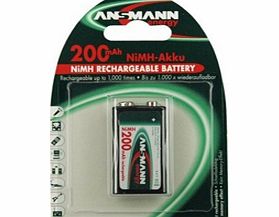 Ansmann 9V Fast Rechargeable Batteries - 200mAh