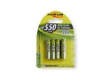 AAA Fast Rechargeable Batteries - 550mAh - Pack of 4