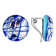 Aida - Blue and Silver Murano Glass Clip-on Earrings