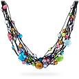 Cancun - Murano Glass Beads and Flowers Multi-strand Necklace