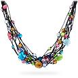 Cancun - Murano Glass Beads and Flowers Multi-strand Necklace