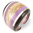 Antica Murrina Veneziana Cuba - Purple and Clear Murano Glass Fashion Ring