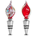 Antica Murrina Veneziana Flame - Red & Silver Murano Glass Bottle Cap