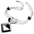 Jazz - Optical Black & White Murano Glass Necklace