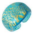Antica Murrina Veneziana Laguna - Blue & Gold Murano Glass Ring
