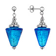 Antica Murrina Veneziana Manila - Blue Murano Glass and Silver Earrings