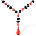 Vittoria - Coral Beaded Murano Glass Drop Necklace