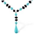 Vittoria - Turquoise Beaded Murano Glass Drop Necklace