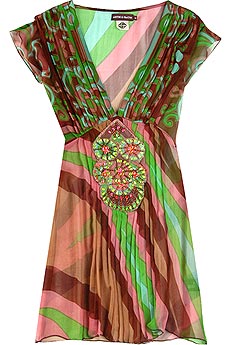 Antik Batik Daisy pleated silk top