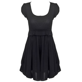 Black Heavy Petal Tee Sun Dress