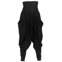 Antipodium Low Hanger Harem Pants in Black