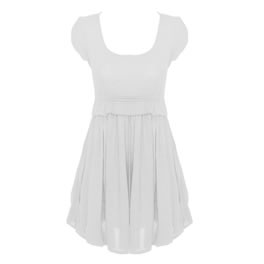 White Heavy Petal Tee Sun Dress