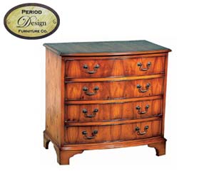 Antique replica 4 drawer bow chest