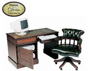 Antique replica clerical computer desk