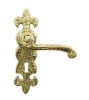 antique Style Brass Lock Door Handles 190x55mm 2450