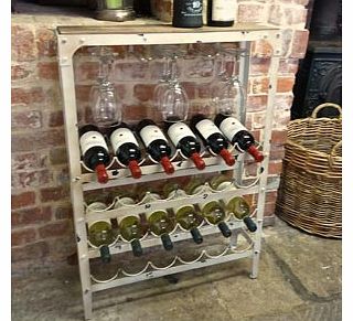 Antique White Wine Rack 24 Bottle