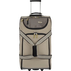 Upright holdall trolley luggage case with wet