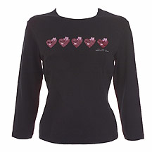 Black row of hearts t-shirt