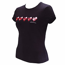Black t shirt with sequin hearts