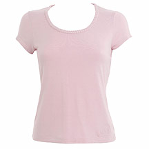Pink plaited neckline jersey top