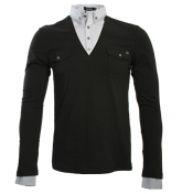 Antony Morato Black and Grey Polo Shirt