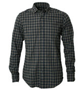 Antony Morato Blue and Grey Check Long Sleeve