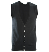 Antony Morato Dark Navy Button Fastening Tank Top